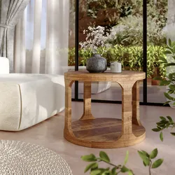 Tavolino rotondo 60 cm in legno di mango - Jaiden