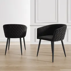 Set 2 poltrone in velluto struttura in metallo nero - Jannet