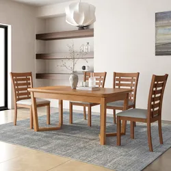 Tavolo allungabile 160-200x90 cm in legno con finitura teak - Alover