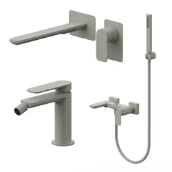 Set miscelatore lavabo a muro canna 25 e bidet con esterno vasca fango – Fusion