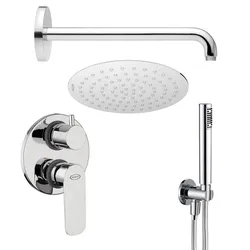 Set doccia con braccio soffione doccetta e miscelatore con deviatore - Jacuzzi - Rubinetteria X9