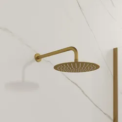 Set soffione ultraslim 30 cm con braccio doccia 35 cm oro spazzolato
