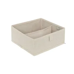 Organizer 25x10h cm in tessuto grigio con divisorio - Anya
