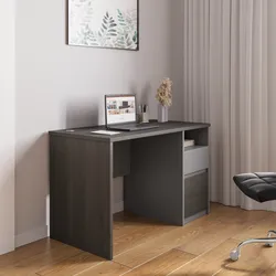 Scrivania 120x60 cm rovere grigio e grigio scuro con 1 cassetto e 1 anta - Rayla