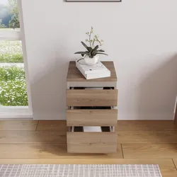 Cassettiera Con Ruote Composad 3 Cassetti - Rovere Sonoma/Bianco, Made In Italy, Eco-Friendly - Foto 2