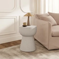 Tavolino rotondo 40 cm crema in ossido di magnesio - Mypo