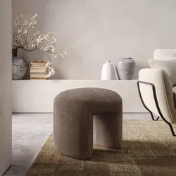 Pouf 47x42 cm in tessuto effetto cacao - Ticus