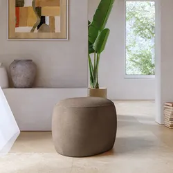 Pouf 54x41 cm in tessuto effetto maglia cacao - Tlamy