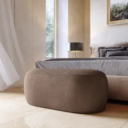 Pouf 100x50 cm in tessuto effetto maglia cacao - Tlamy