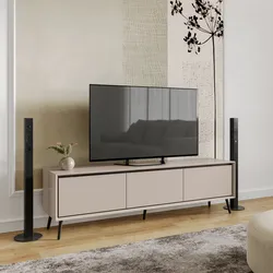 Mobile porta tv 170x50h cm cappuccino e nero con 3 ante - Pixie
