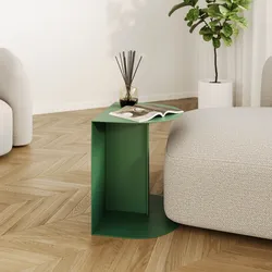 Tavolino da interni 40x35 cm in metallo verde oliva opaco - Karap