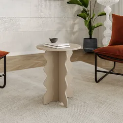 Tavolino rotondo 40 cm design moderno tortora opaco - Trima