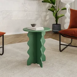 Tavolino rotondo 40 cm design moderno verde oliva opaco - Trima