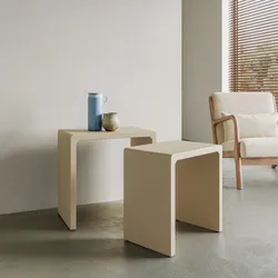 Set 2 tavolini 51x33 cm e 44x30 cm tortora opaco - Nocro