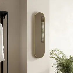 Specchio da parete 20x80h cm con cornice in metallo oro - Adelyo