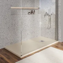 Piatto doccia 70 X 150 cm effetto pietra riducibile sabbia - Nalos