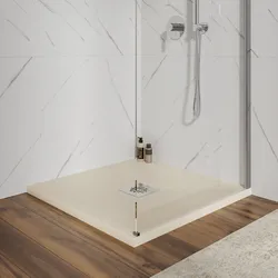 Piatto doccia 70 X 70 cm effetto pietra riducibile sabbia - Nalos