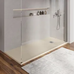 Piatto doccia 80 X 160 cm effetto pietra riducibile sabbia - Nalos