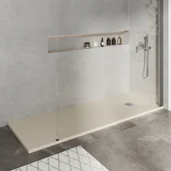 Piatto doccia 80 X 190 cm effetto pietra riducibile sabbia - Nalos