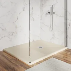 Piatto doccia 90 X 120 cm effetto pietra riducibile sabbia - Nalos