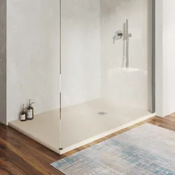 Piatto doccia 90 X 140 cm effetto pietra riducibile sabbia - Nalos