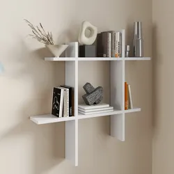 Libreria sospesa 80x80 cm bianco opaco - Larsen