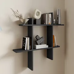 Libreria sospesa 80x80 cm nero opaco - Larsen