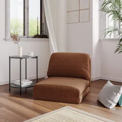 Poltrona letto in tessuto a trama sottile terracotta - Kadra