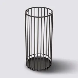 Portaombrelli rotondo 21 cm in metallo nero con vassoio estraibile