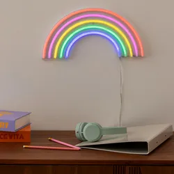 Disegno da parete Arcobaleno 38x19h cm con led multicolore