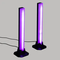 Set 2 lampade barre LED 33h cm reattive al suono luce multicolore
