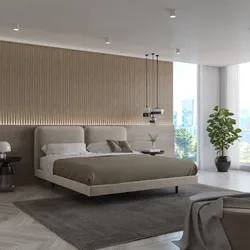 Letto matrimoniale 160x190 cm sospeso in velluto tortora chiaro - Fjodor