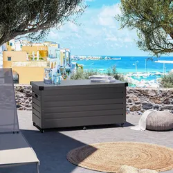 Baule contenitore con ruote 130x61x64h cm in alluminio antracite - Naki