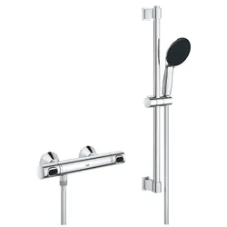 Set Doccia Sospesa Con Asta 75cm - Doccetta 12cm, Flessibile 150cm E Supporto Regolabile In Acciaio Inox