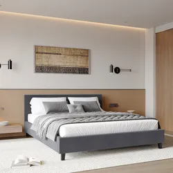 Letto matrimoniale 160x200 cm in velluto a costine grigio ardesia - Cezanne