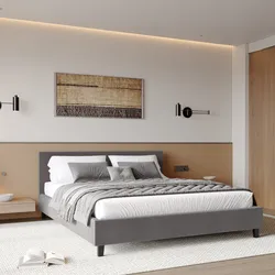 Letto matrimoniale 160x200 cm in velluto a costine grigio ghiaccio - Cezanne