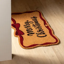 Zerbino natalizio 45x75 cm in coir Merry Christmas