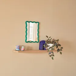 Specchio da interno 38x30 cm reversibile con cornice ad onda verde - Virelith