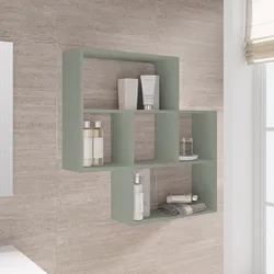 Mensola bagno 85x20 cm in legno verde salvia - Kantiko
