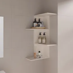 Mensola da bagno 42x85h cm in legno cashmere - Kantiko