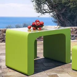 Tavolo da giardino 116x67,5 cm in polietilene verde kiwi con top in plexiglass - Marinha