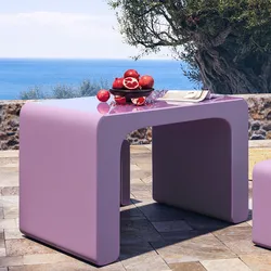Tavolo da giardino 116x67,5 cm in polietilene glicine con top in plexiglass - Marinha