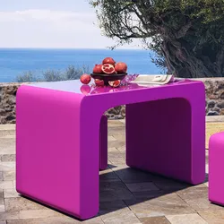 Tavolo da giardino 116x67,5 cm in polietilene viola con top in plexiglass - Marinha