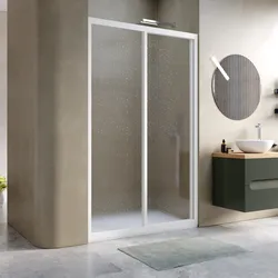 Box doccia 120 cm scorrevole in pvc stampato bianco 190h - Acril