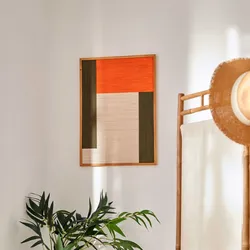 Decorazione da parete 50x70h cm in tessuto multicolore con cornice legno