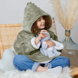 Coperta con cappuccio 60x95h cm a forma di dinosauro - Timothy Kids