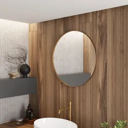 Specchio bagno 60 cm con cornice in alluminio oro spazzolato - Talas