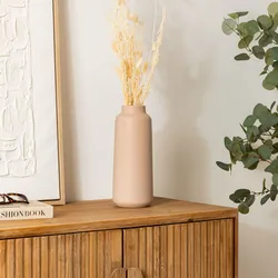 Vaso da interno 30h cm in ceramica rosa opaco - Soave