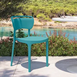 Sedia da giardino impilabile in polipropilene blu maldive - Clyde