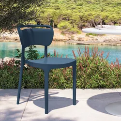 Sedia da giardino impilabile in polipropilene blu oceano - Clyde